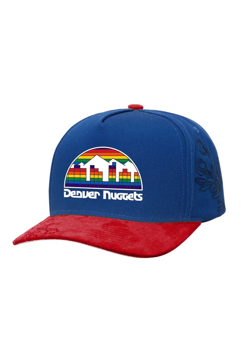 Men's Mitchell & Ness  Blue/Red Denver Nuggets May Flowers Adjustable Hat, Main, color, Blue