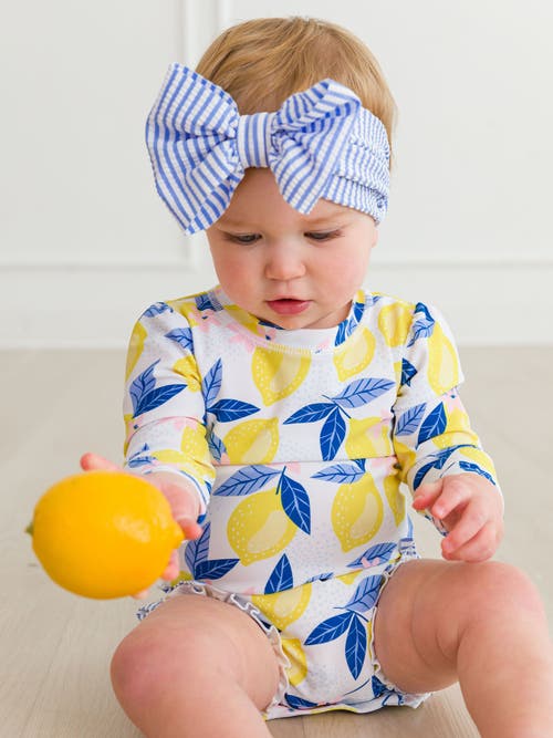 Rufflebutts Baby Girls Long Sleeve Upf50+ One Piece Rash Guard In Multi