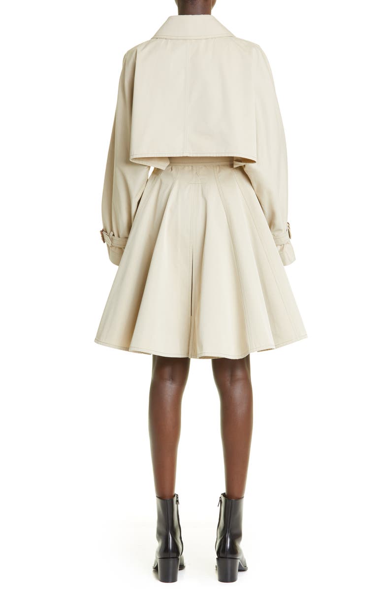 McQueen Belted A-Line Trench Coat, Alternate, color, 