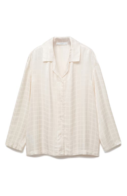 Mango Check Pajama Top In White