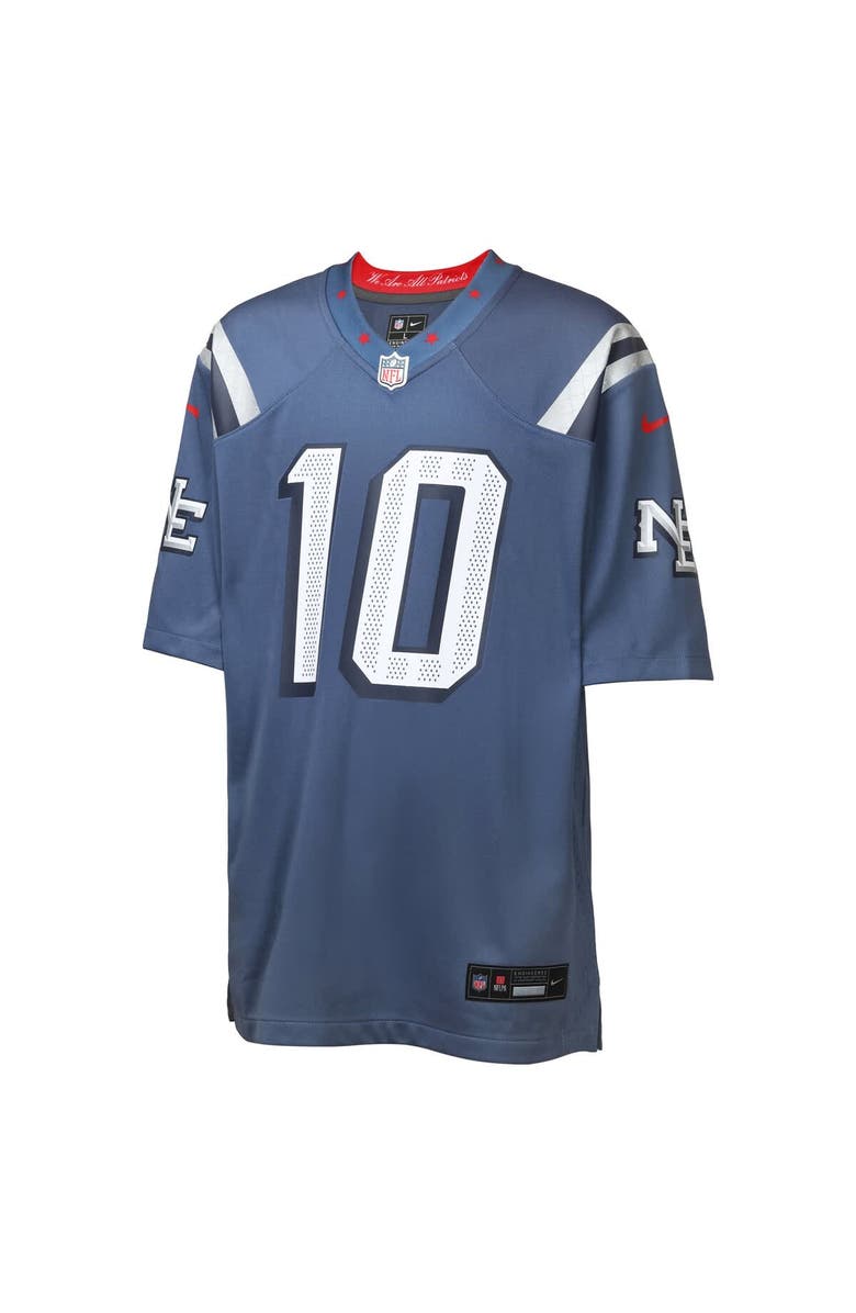 Nike Youth Nike Drake Maye Storm Blue New England Patriots 2025 Rivalries Collection Game Jersey, Alternate, color, 
