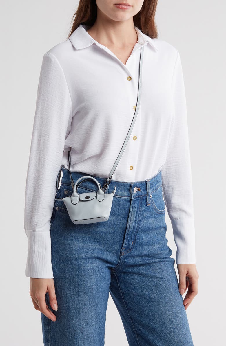 Longchamp Le Pliage Cuir Nano Crossbody Bag, Alternate, color,