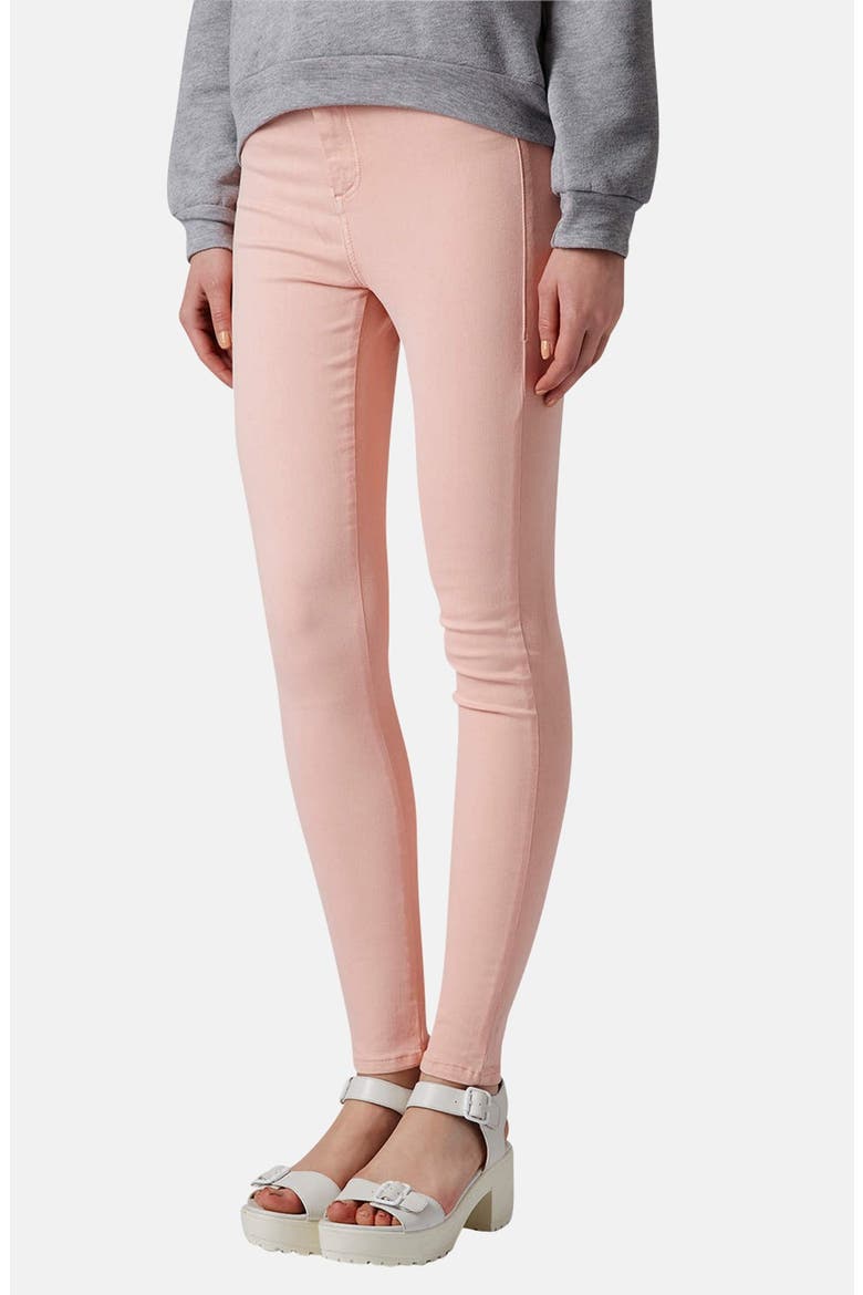 Moto 'Joni' High Waist Skinny Jeans, Main, color, LIGHT PINK