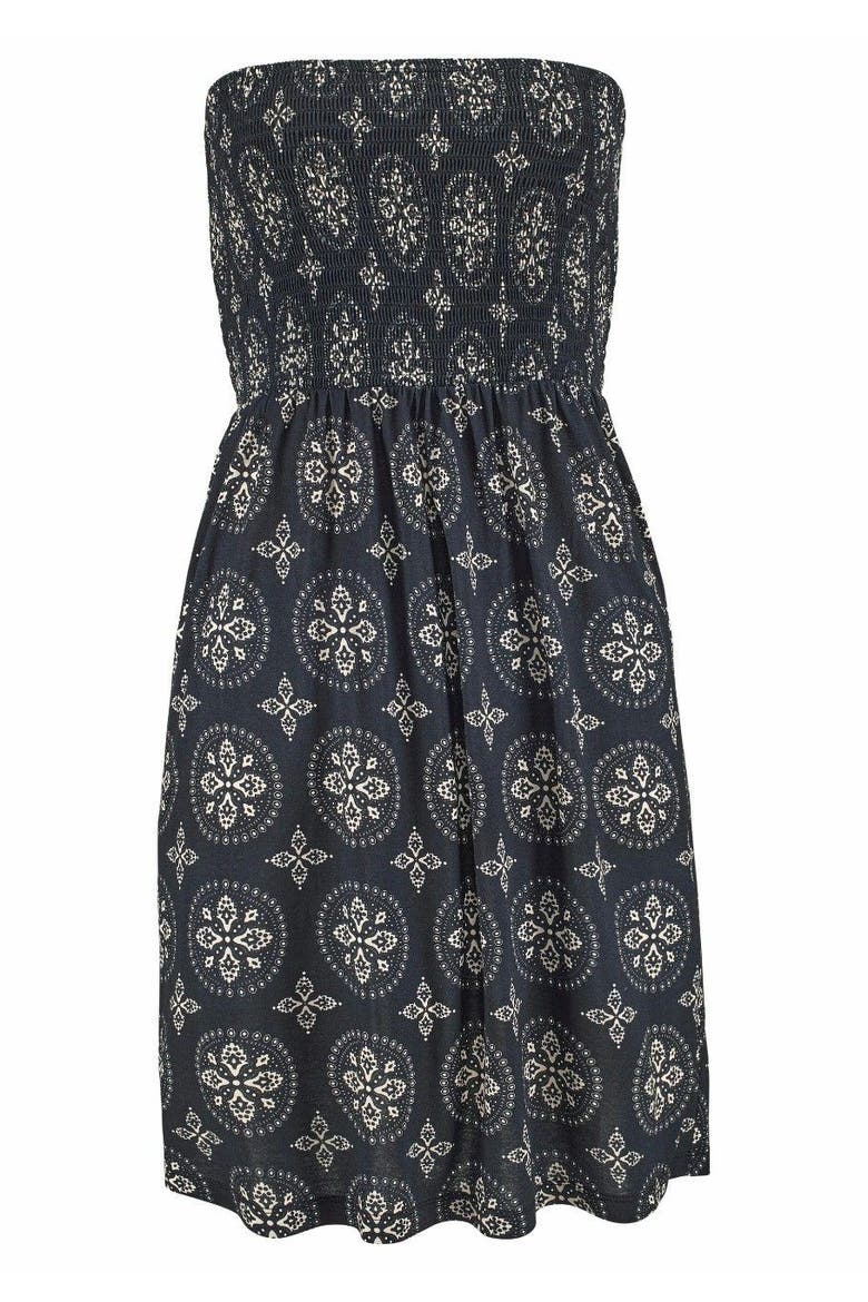 Patterned Bandeau Dress, Alternate, color, Black Printed