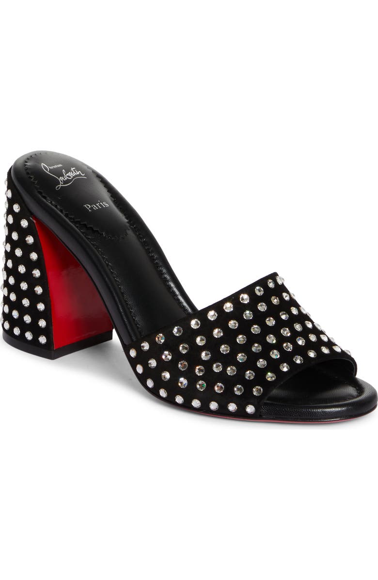 Christian Louboutin Jane Crystal Embellished Slide Sandal, Main, color, Black