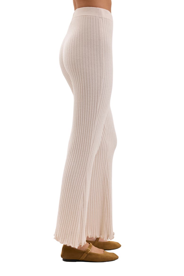 Petal Edge Rib Ankle Pants, Alternate, color, SAND DUNE