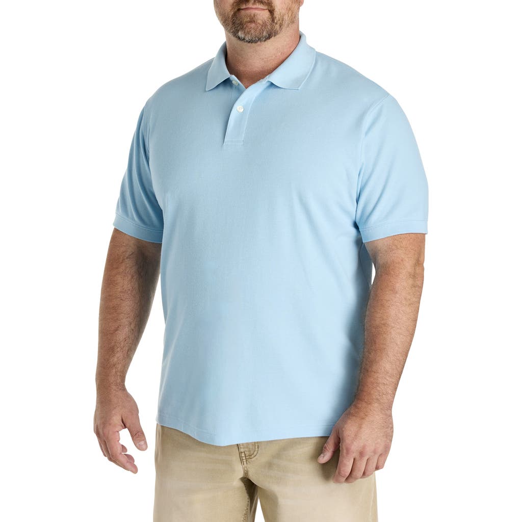 Harbor Bay By Dxl Big & Tall Piqué Polo Shirt In Blue