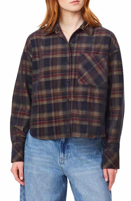 Plaid Cropped Cotton Shirt