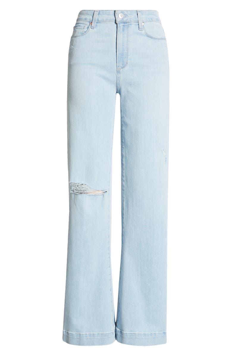 PAIGE Leenah Ripped High Waist Wide Leg Jeans, Alternate, color, 