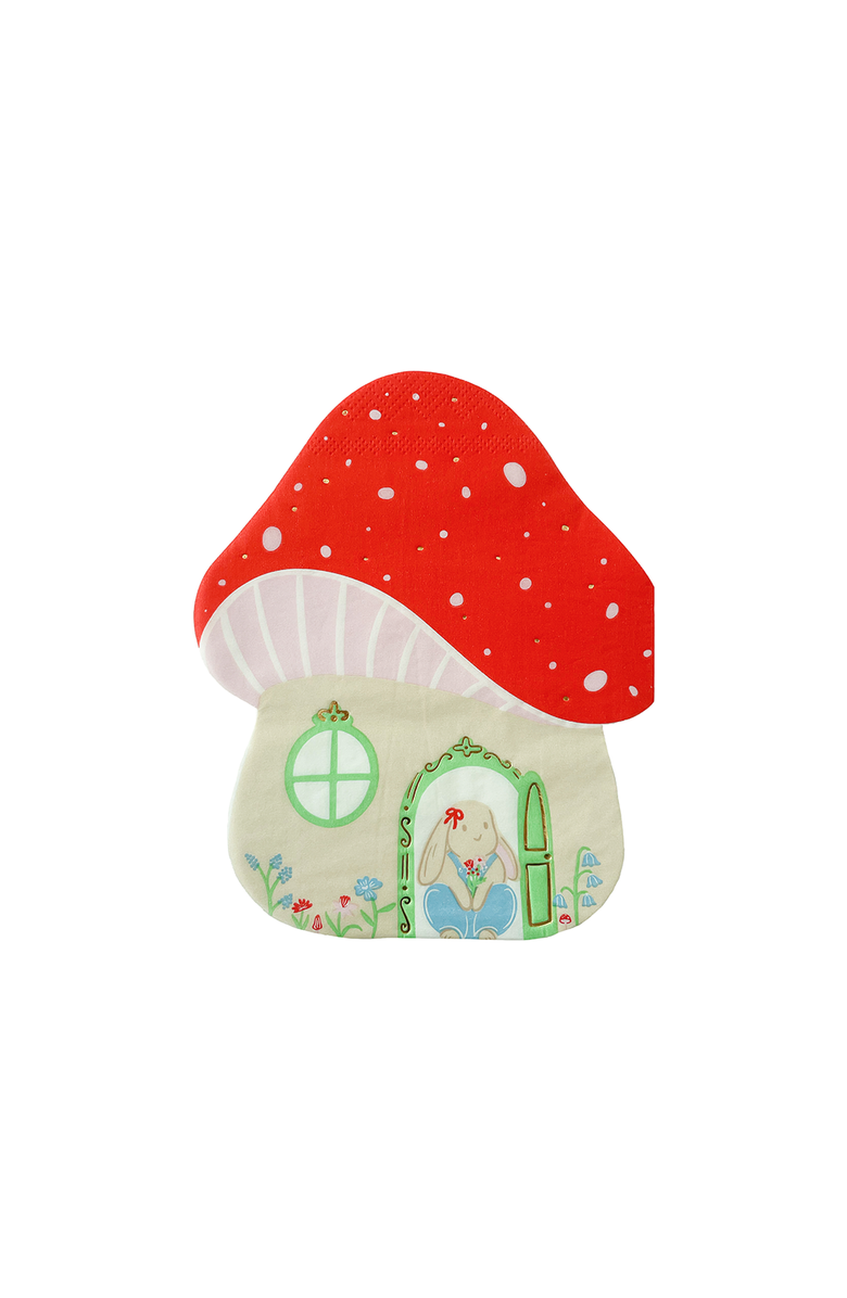 Daydream Society Bunnies In The Garden Mushroom House Large Napkins, Main, color, 
