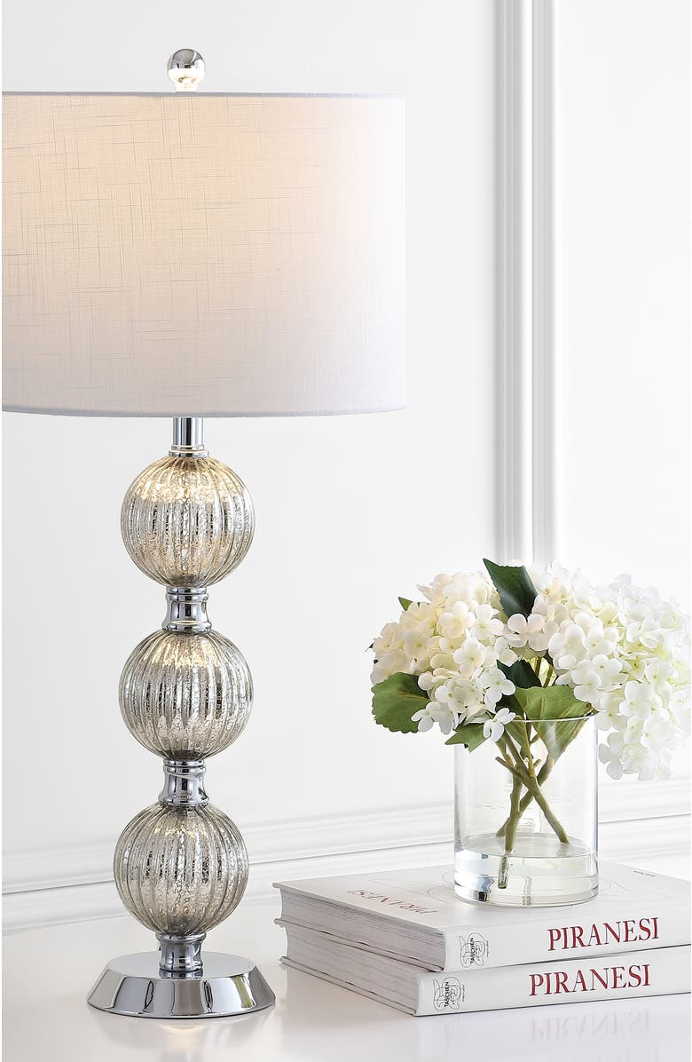 JONATHAN Y Rita 30.5" Silvered Orbs Glass/Metal LED Table Lamp, Alternate, color, 