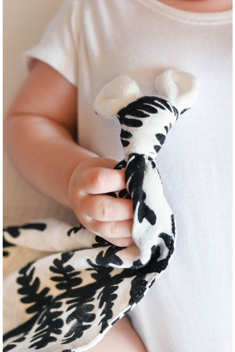Fern Print Sensory Lovey, Alternate, color, BLACK AND WHITE