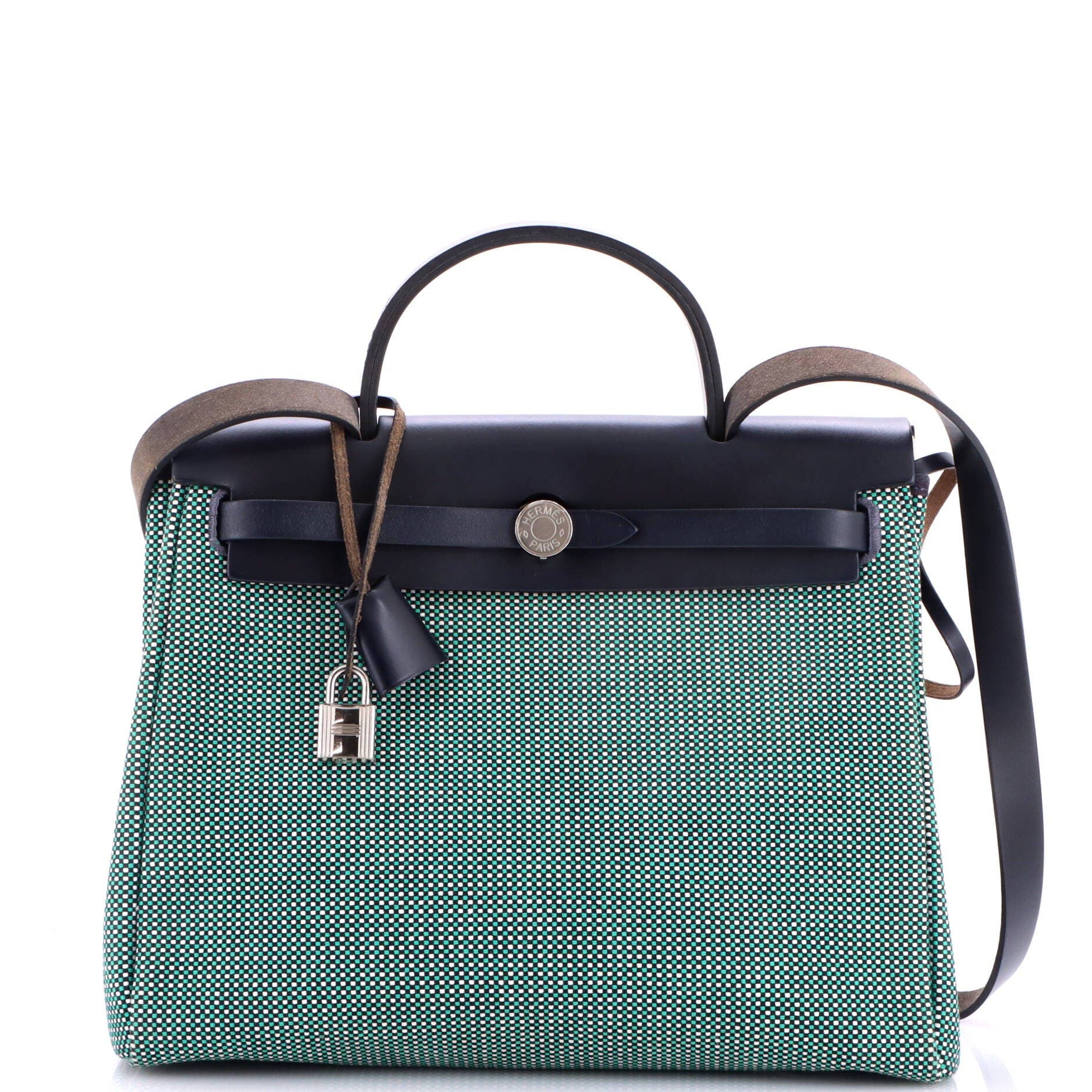 Herbag Zip Criss Viking Toile and Leather 31, Main, color, Green