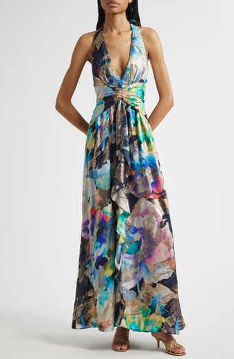 Stefanie Metallic Plunge Gown