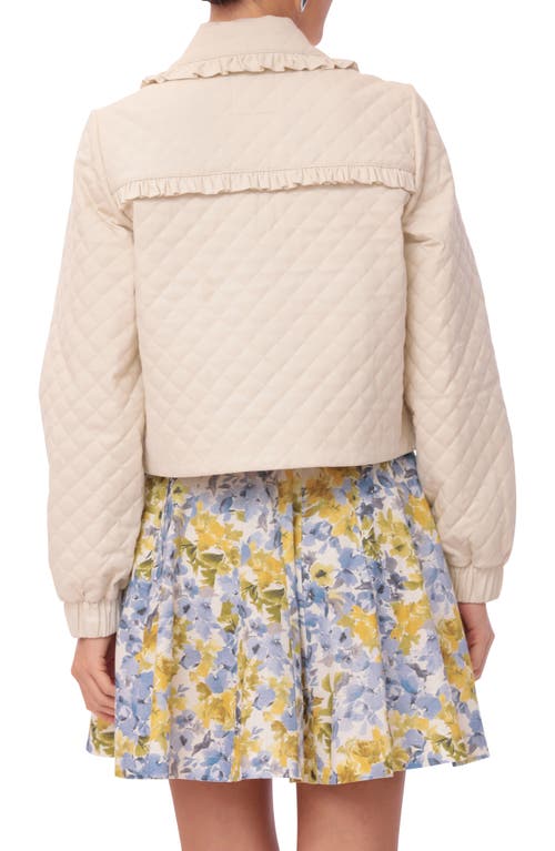 Avec Les Filles Quilted Cotton Tie Front Jacket In Stone