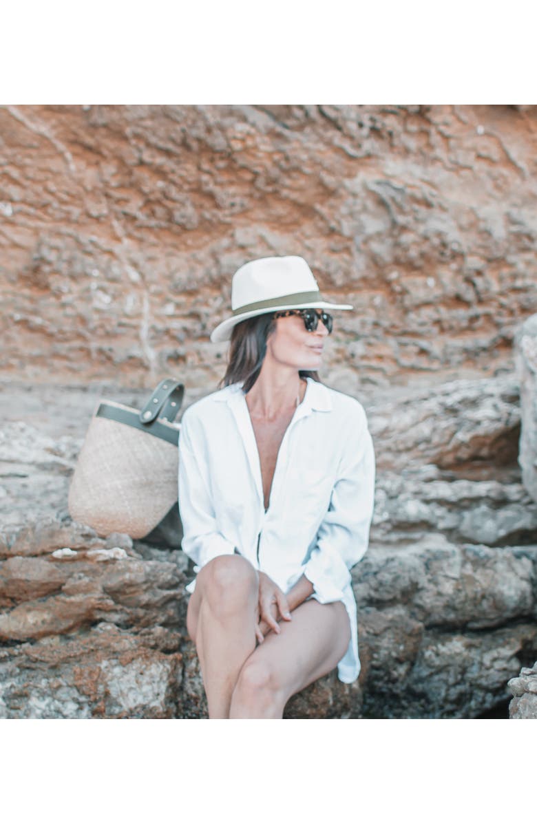 Lastelier Panama army green straw hat, Alternate, color, Army Green