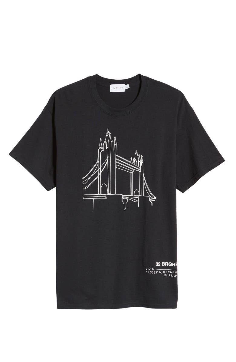 Topman Men's Bridge Sketch Graphic Tee, Alternate, color, 
