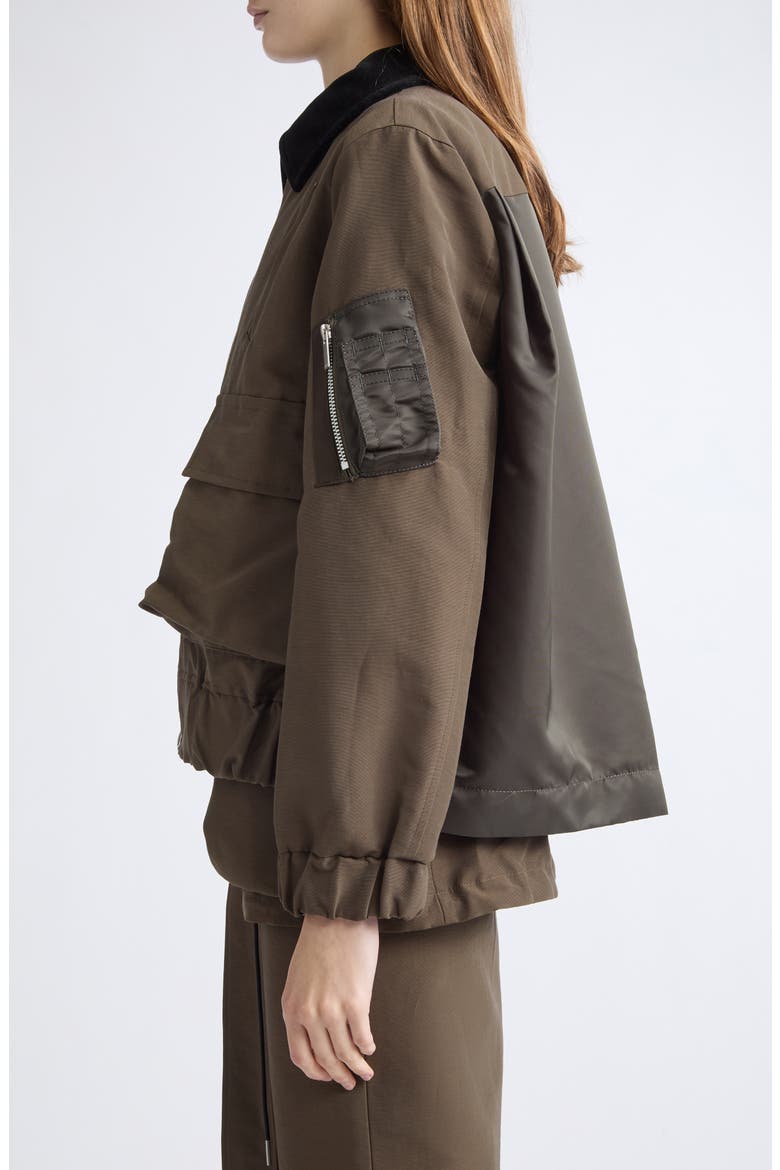 Grosgrain Bonding Blouson Jacket, Alternate, color, BROWN/ DARK KHAKI