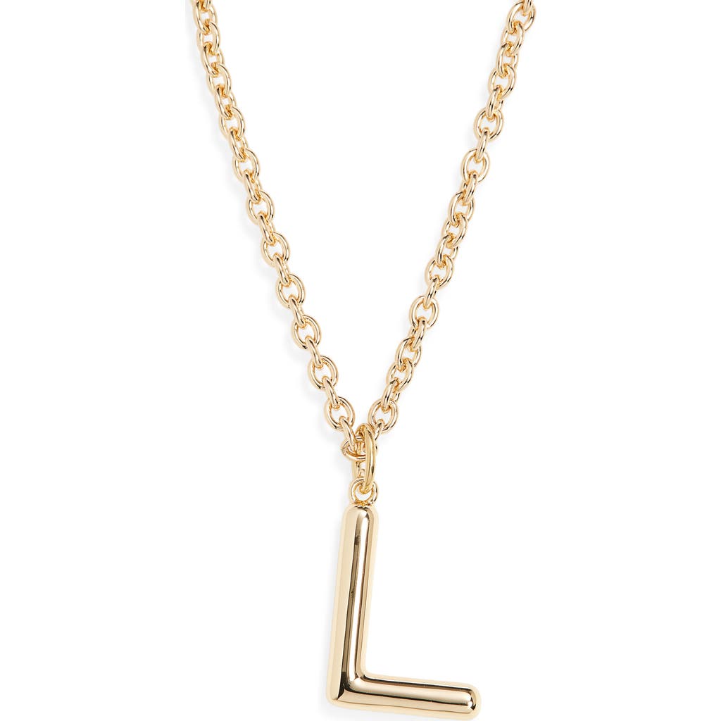 Roxanne Assoulin The Big Puffy Initial Pendant Necklace In Brown