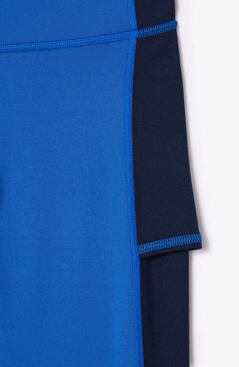 Lacoste Colorblock Crop Leggings, Alternate, color, Navy Blue/ Ladigue