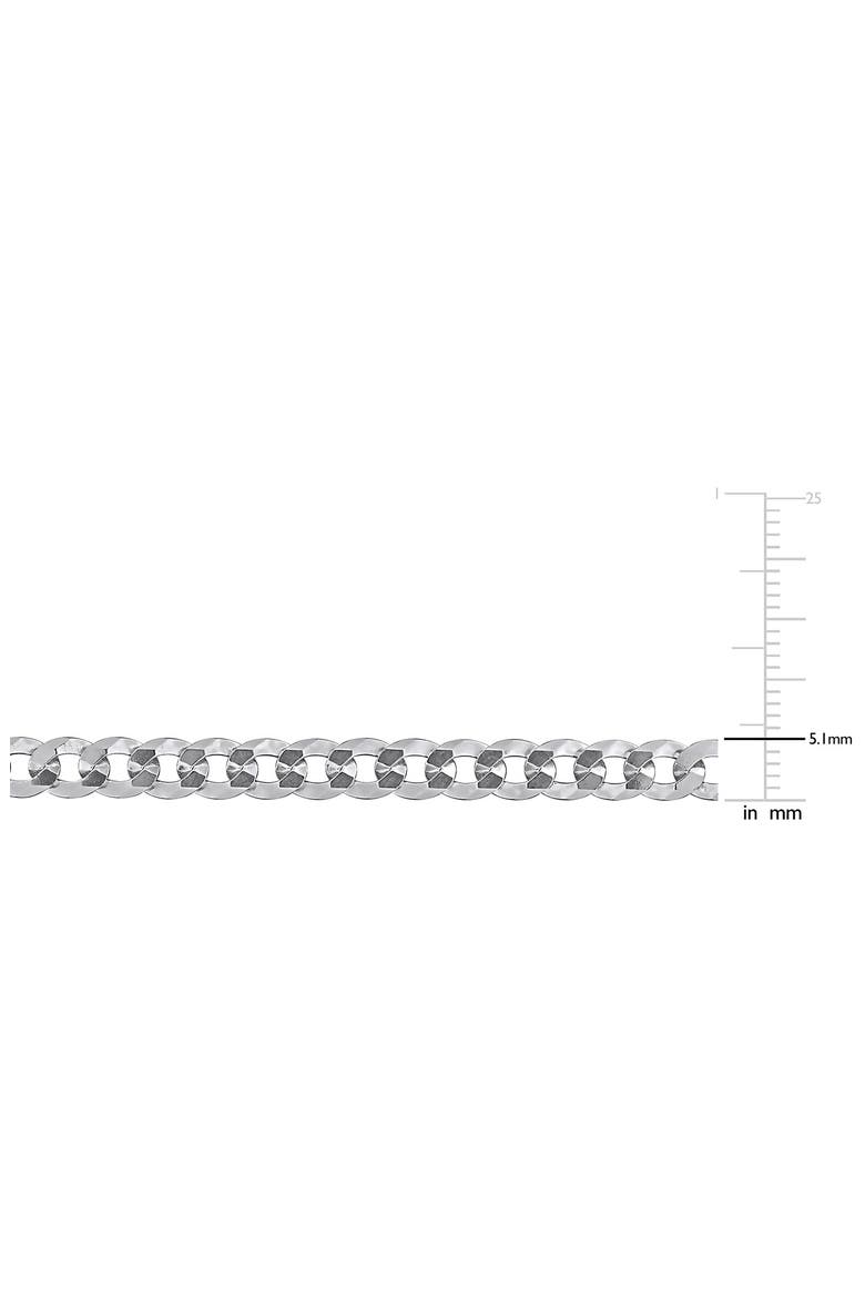 Flat Curb Link Chain Necklace, 5.3mm, Alternate, color, SILVER