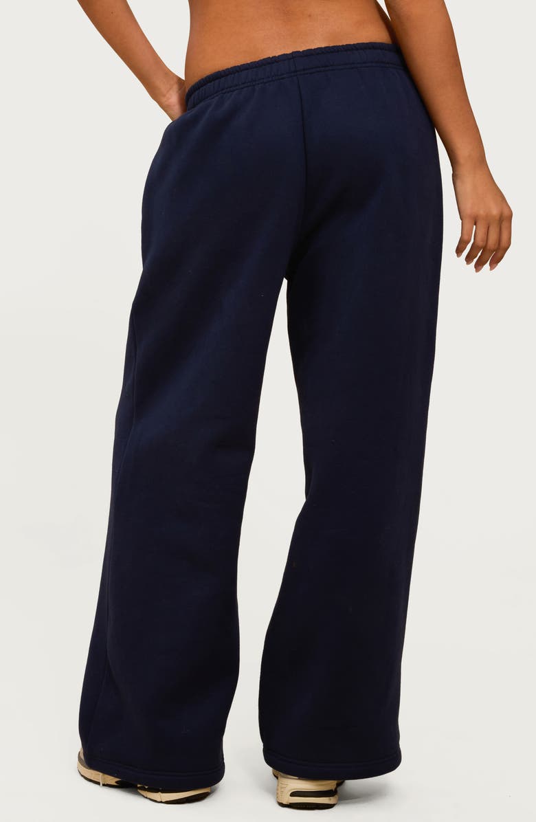 EDIKTED Major Logo Wide Leg Sweatpants, Alternate, color, Navy