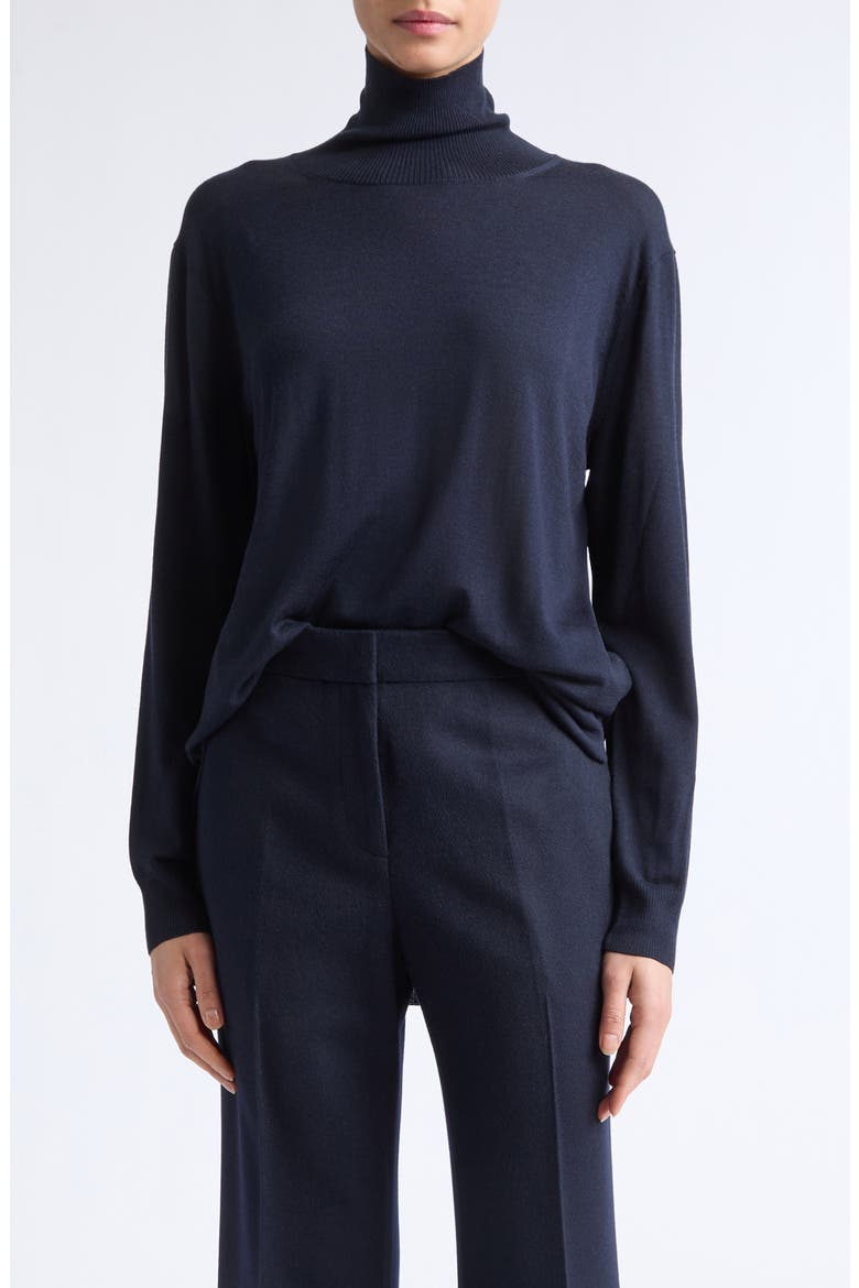 Merino Wool Stand Collar Sweater, Main, color, INK