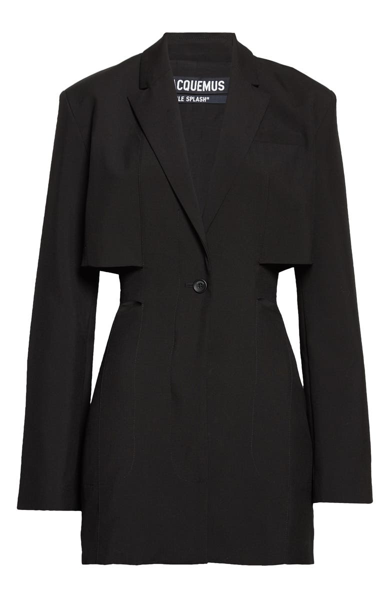 Jacquemus La Robe Bari Long Sleeve Cutout Blazer Minidress, Alternate, color,