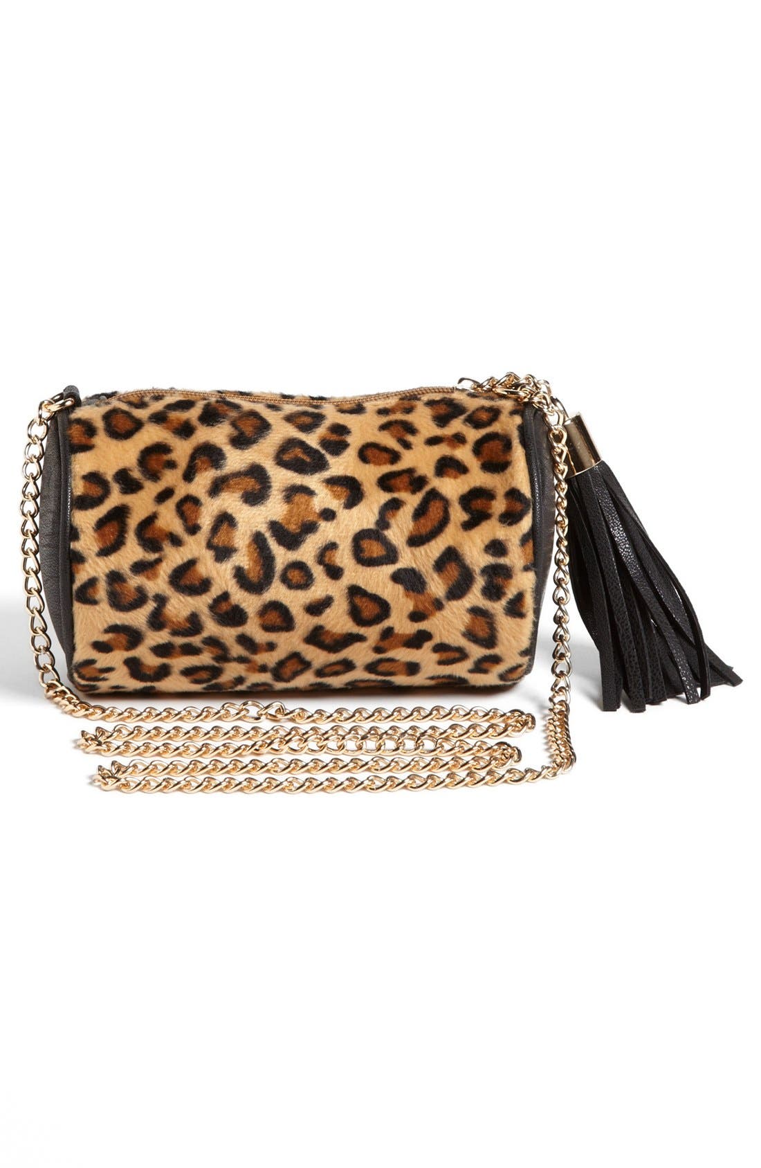 'Mini' Barrel Crossbody Bag, Alternate, color, LEOPARD