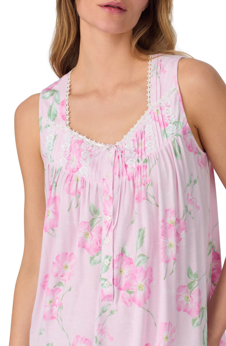 Eileen West Sleeveless Chemise Nightgown, Alternate, color, Pink/Floral