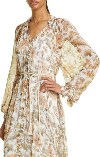 ZIMMERMANN 3831PSS255TNLP 関税送料込 Zimmermann Chintz Semisheer Tiered Long Sleeve Dress | Nordstrom
