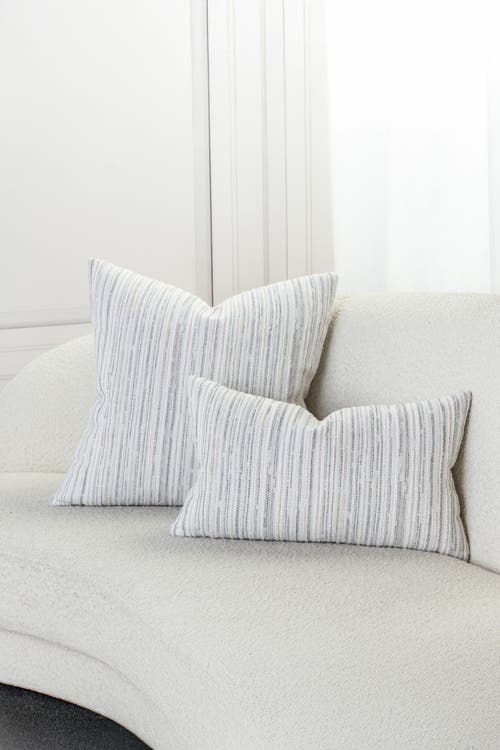 Elaine Smith Luxe Stripe Chenille & Boucle Textured Indoor & Outdoor Woven Accent Pillow