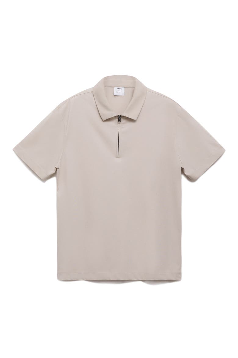 Zip Cotton Blend Polo, Alternate, color, SAND