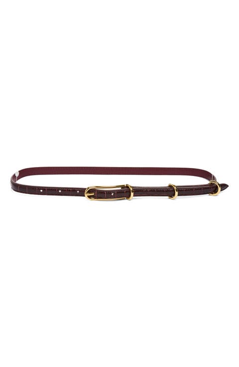 Three Keepers Slim Leather Belt