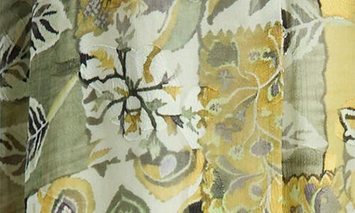 Melloday Botanical Tie-neck Maxi Dress In Brown