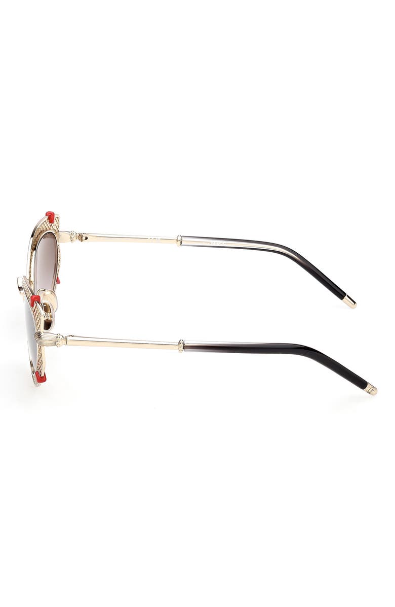 Christian Louboutin 54mm Oval Sunglasses, Alternate, color, Pale Gold / Zeiss Smoke Lens
