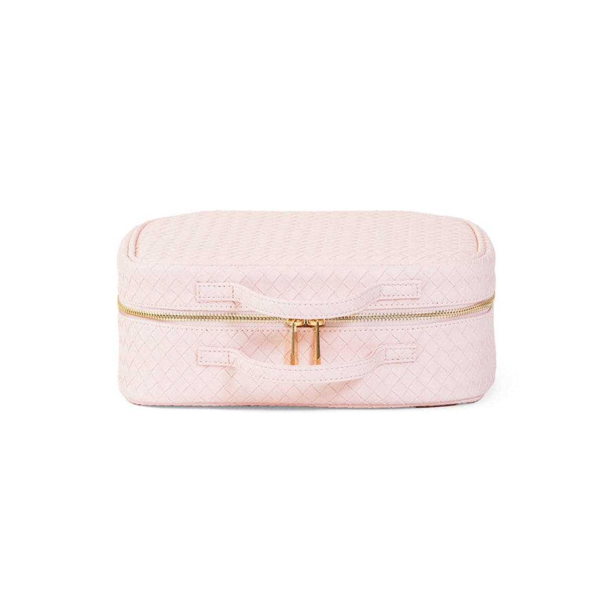 Woven Shell Makeup Bag, Alternate, color, Pink