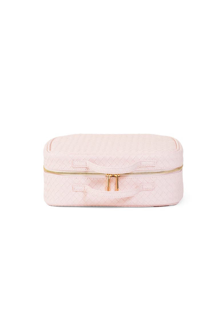 Woven Shell Makeup Bag, Alternate, color, Pink