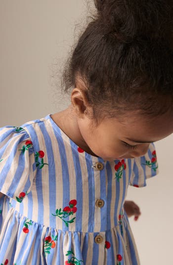 Kids' Fruit Stripe Cotton Party Dress