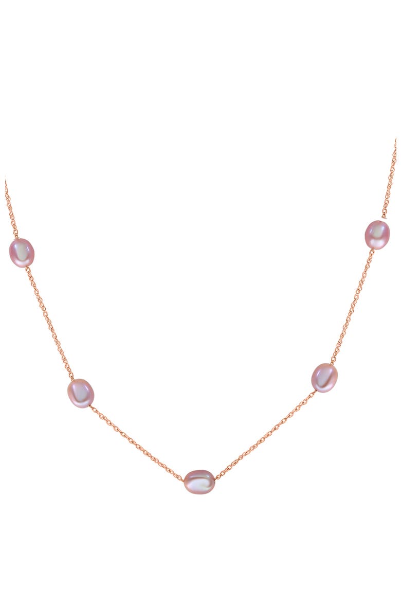 14K Yellow Golden Freshwater Rice Pearl 36'' Station Necklace, Alternate, color, 14K Gold