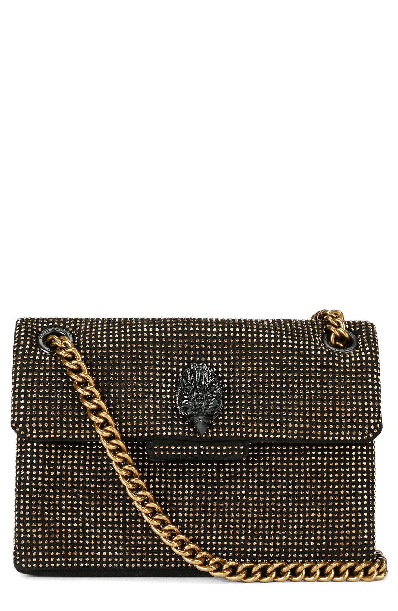 Kurt Geiger London Mini Kensington Fabric Convertible Crossbody Bag, Main, color, Open Brown