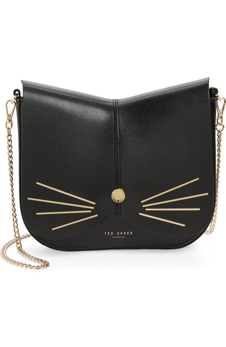 Ted Baker London Cat Leather Crossbody Bag, Main, color,
