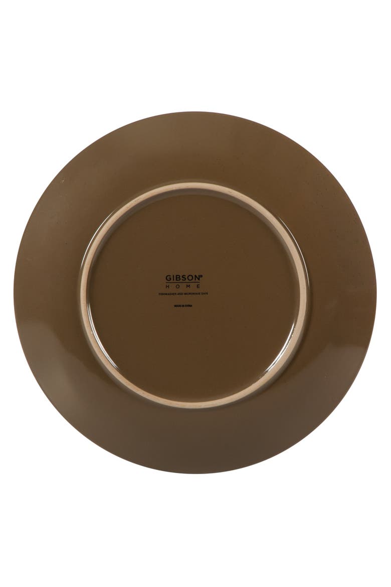 Plates and Bowls Set 12 Piece Ribbed Solid Color Dinnerware Set for 4, Alternate, color, Brown