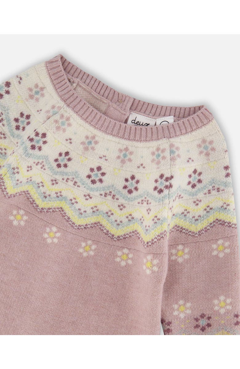 Deux par Deux Jacquard Knitted Romper Keepsake, Alternate, color, 