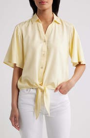 beachlunchlounge Roxanna Tie Hem Shirt