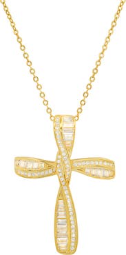Queen Jewels Sterling Silver CZ Cross Necklace