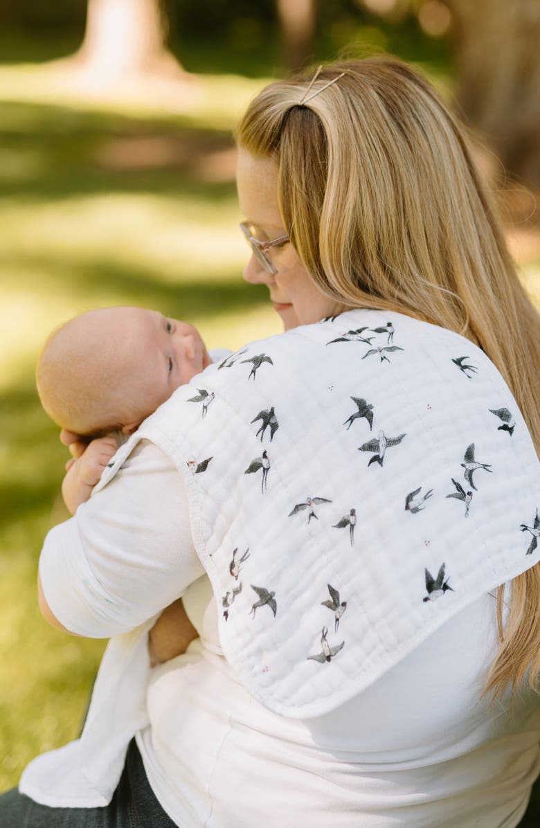 little unicorn Organic Cotton Muslin Burp Cloth, Alternate, color, Swallows