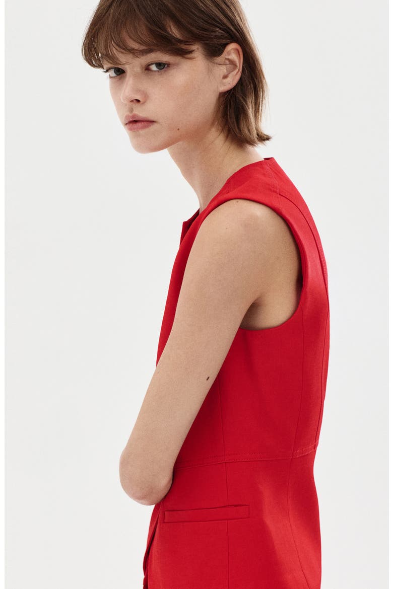 Button Vest, Alternate, color, RED