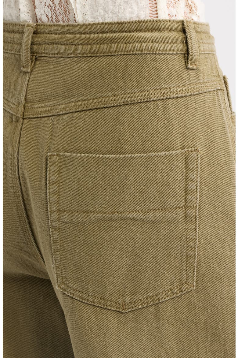 Drawstring High Waist Cotton Wide Leg Pants, Alternate, color, GREEN