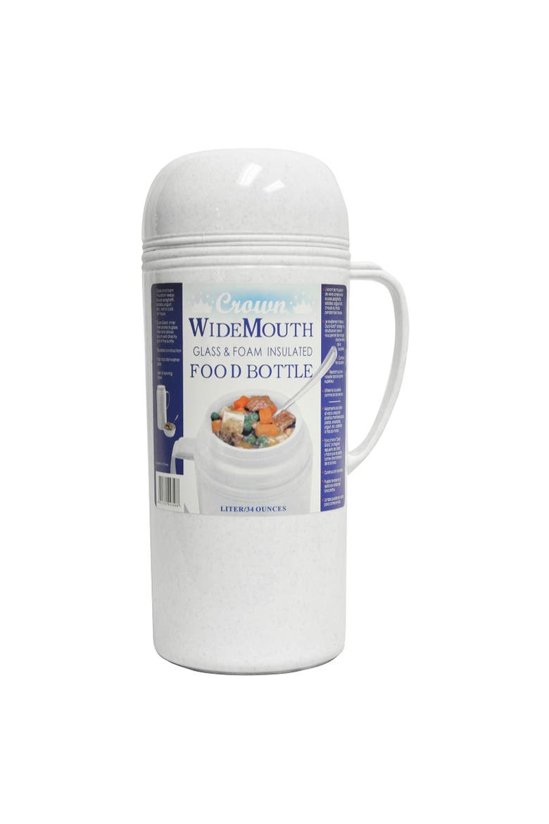 1.0L Wide Mouth Glass Vacuum/Foam Insulated Thermos, Main, color, Silver